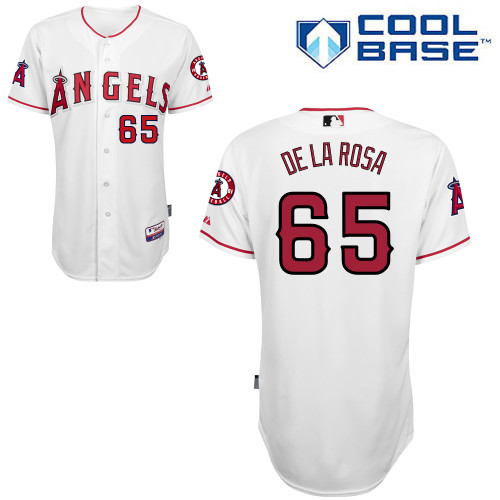 Dane De La Rosa #65 MLB Jersey-Los Angeles Angels of Anaheim Men's Authentic Home White Cool Base Baseball Jersey